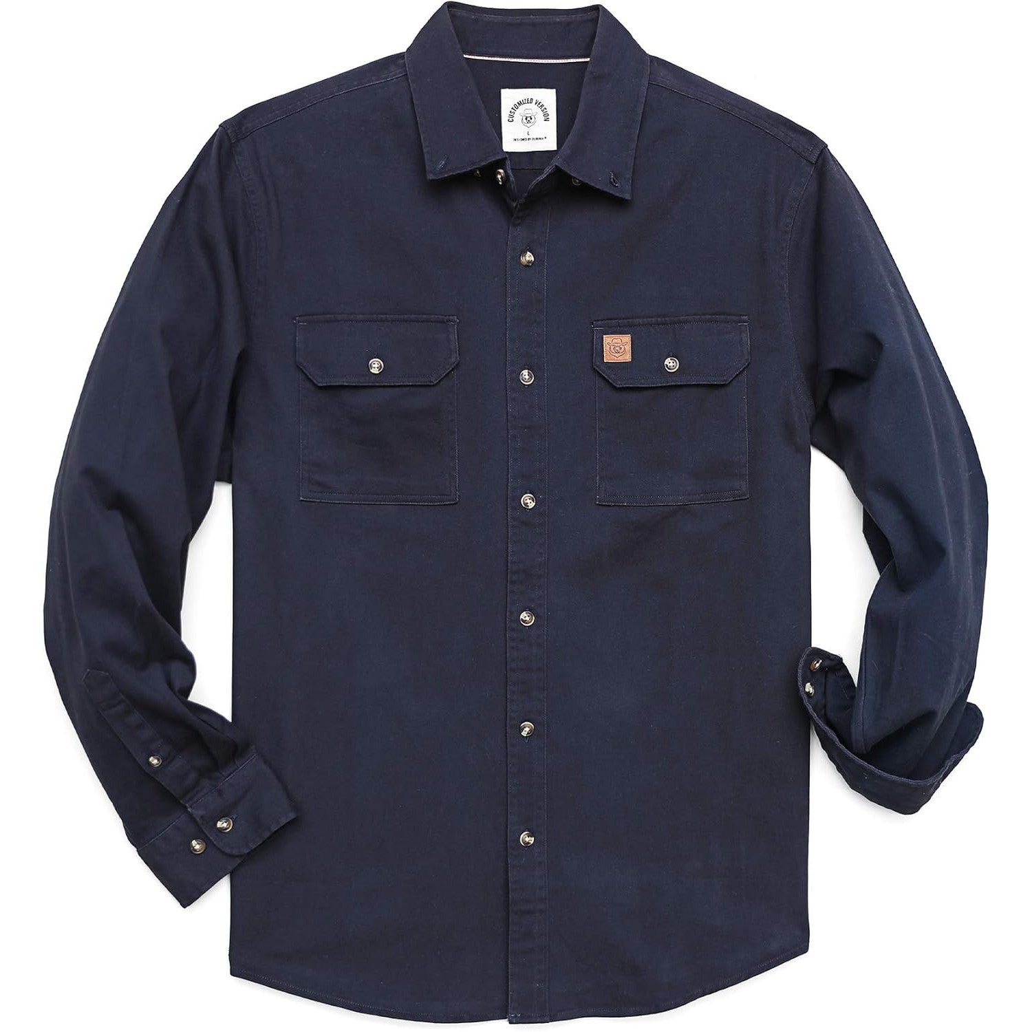 Dubinik Men's Denim Long Sleeve Casual Shirt Classic Fit